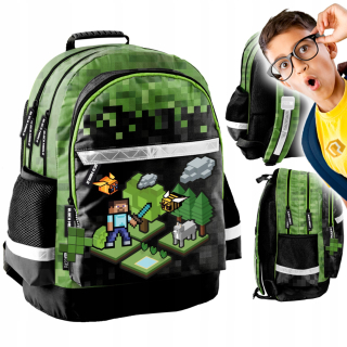 Viackomorový školský batoh Minecraft Paso Multicolored 22 rokov